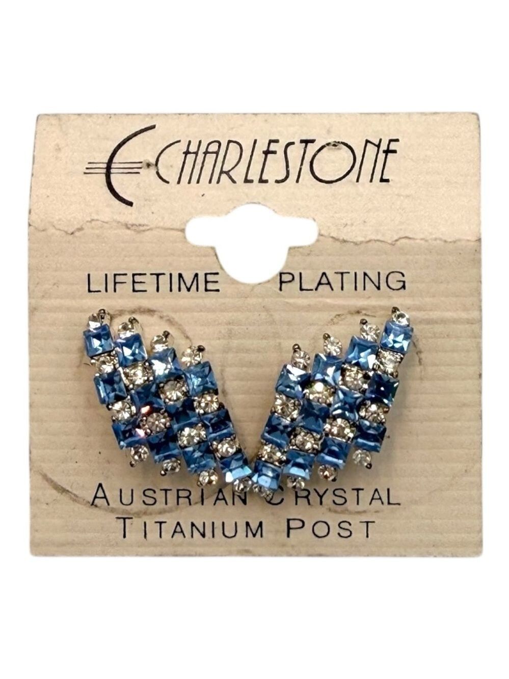 NWT Charlestone Blue Austrian Crystal Statement Earrings 1908